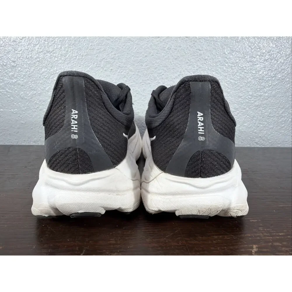 Hoka Arahi 8 Wide Women's Size 8.5D Black White Running Shoes Comfort Sneakers